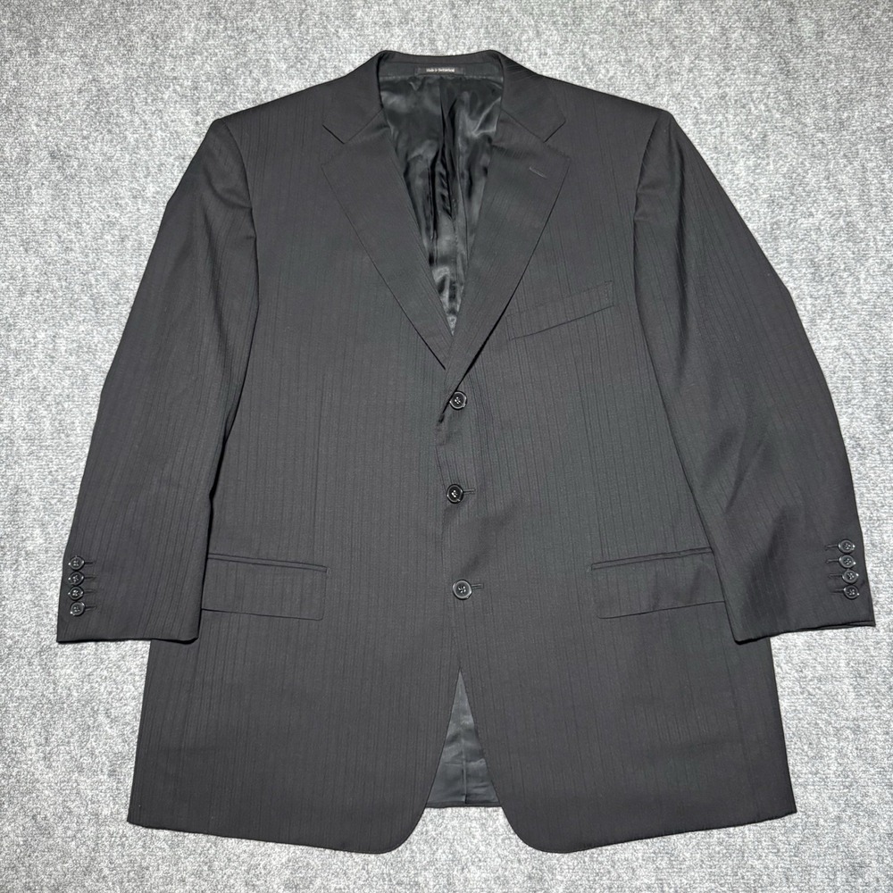 Ermenegildo Zegna Su Misura Black Blazer Men's 56C/46R 100%‎ Wool W/Rayon Lining
